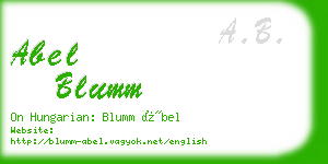 abel blumm business card